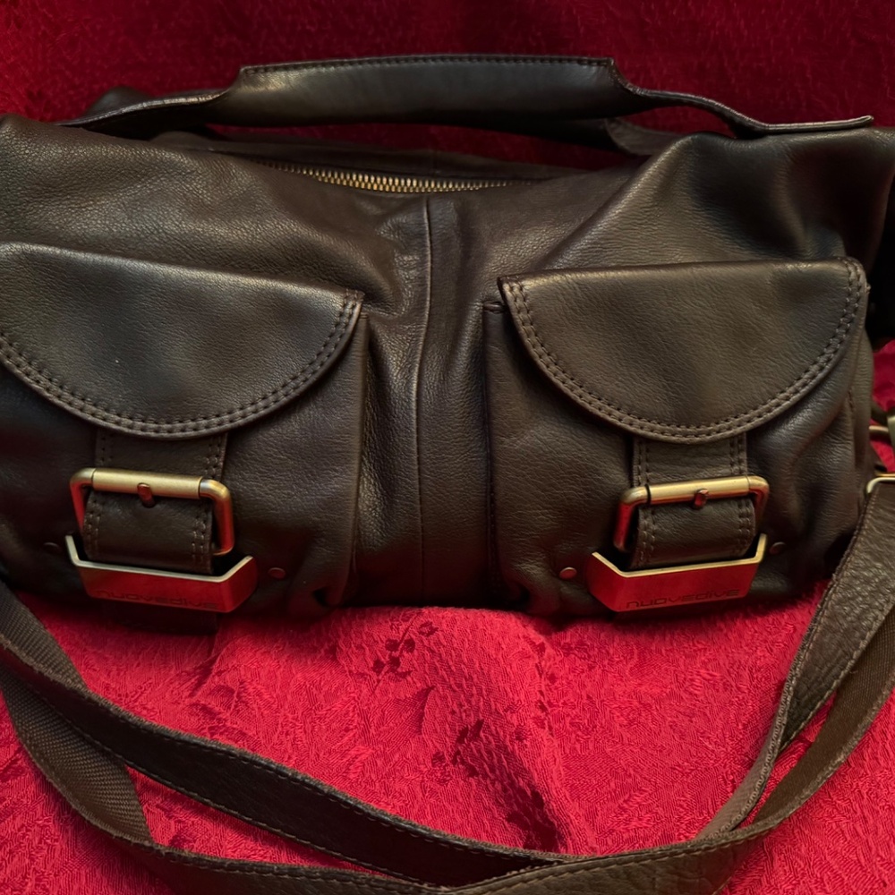 Nuovedive Choc Brown Soft Leather Hobo Shoulder Vintage bag